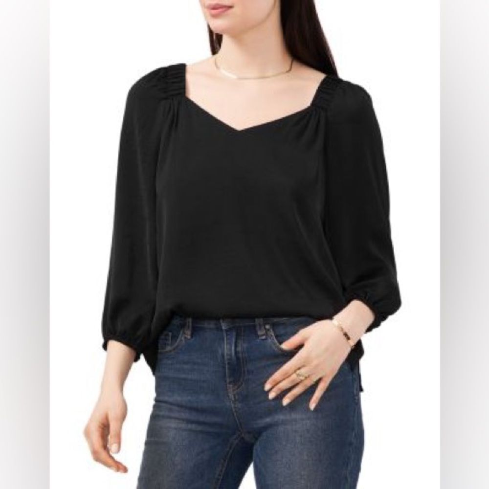VINCE CAMUTO Three-Quarter Puff Sleeve Top Size S - Picture 11 of 11
